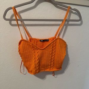 Orange Knit Zara Tank Top